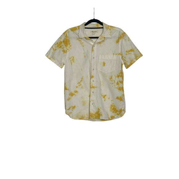 Madewell yellow tie dye short-sleeve Perfect Shirt size small - Picture 9 of 11